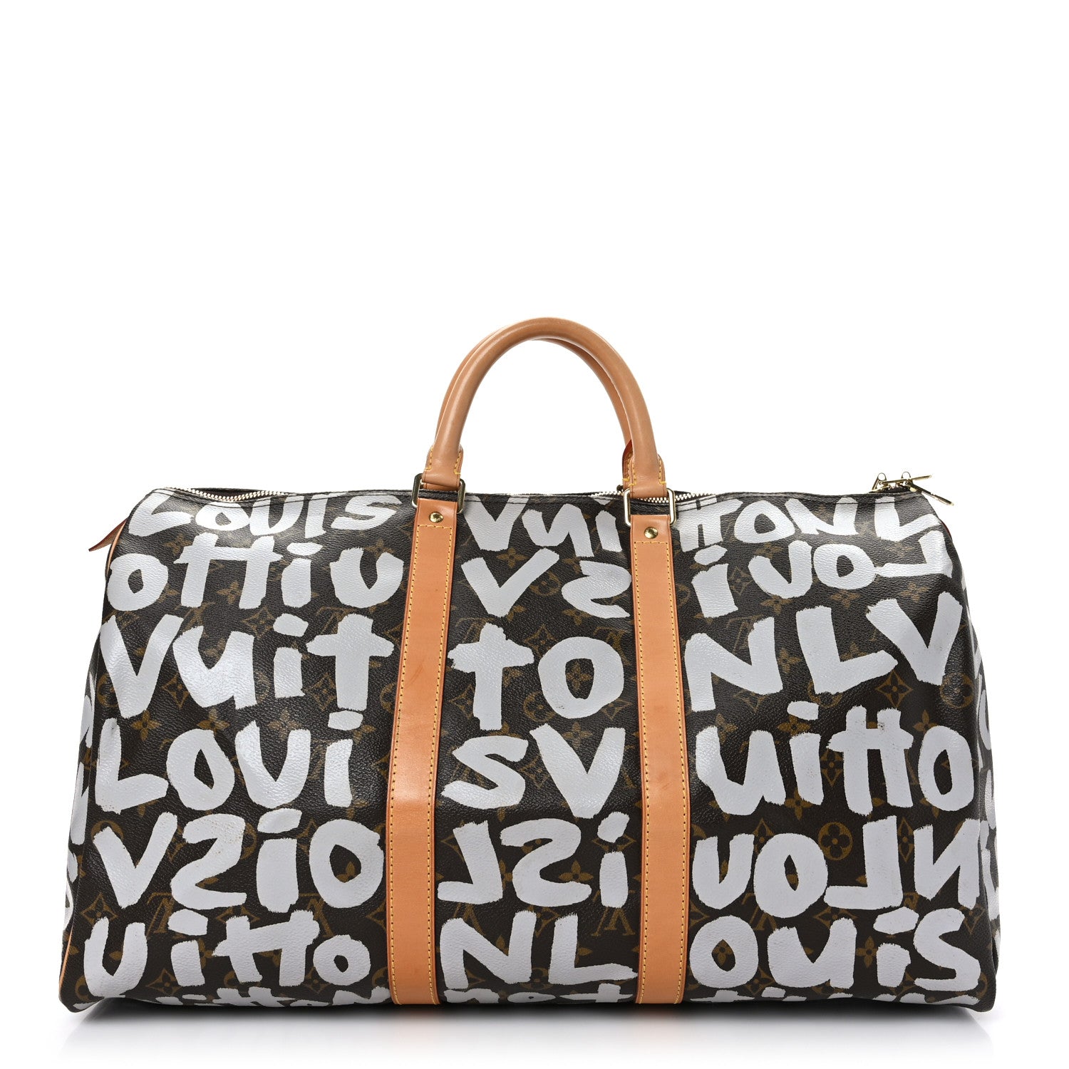 Louis Vuitton Monogram Graffiti Keepall 50 Silver 1 of 10
