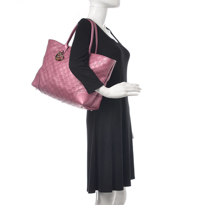 Gucci Monogram Large Heart Bit Charm Top Handle Tote Pink 3 of 10