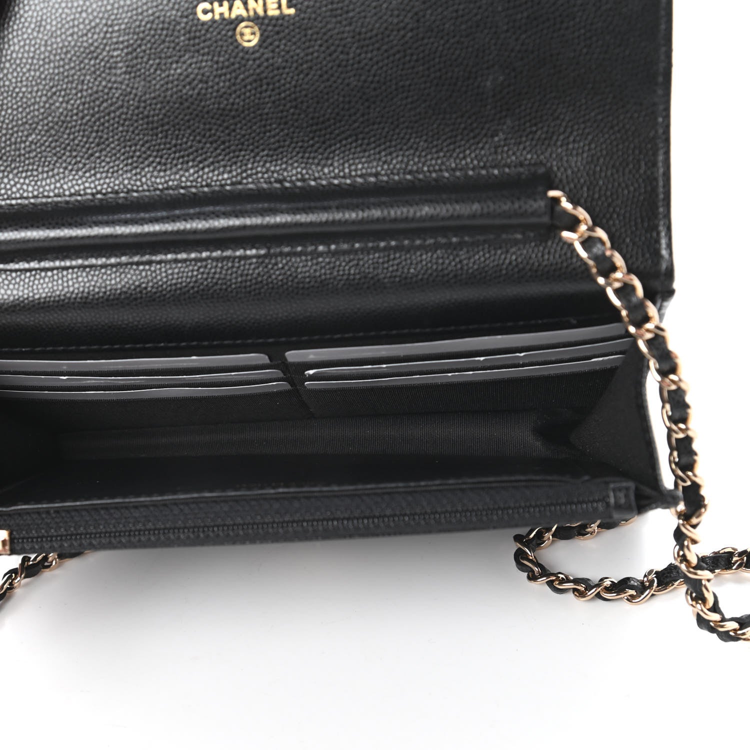 Chanel Caviar Quilted French New Wave Chain CC Wallet On Chain WOC Black 5 of 12