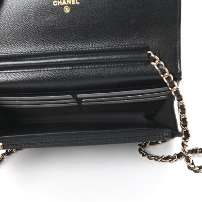 Chanel Caviar Quilted French New Wave Chain CC Wallet On Chain WOC Black 5 of 12