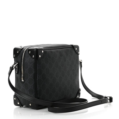 Gucci GG Supreme Monogram Selleria Calfskin Square Messenger Bag Black 3 of 10