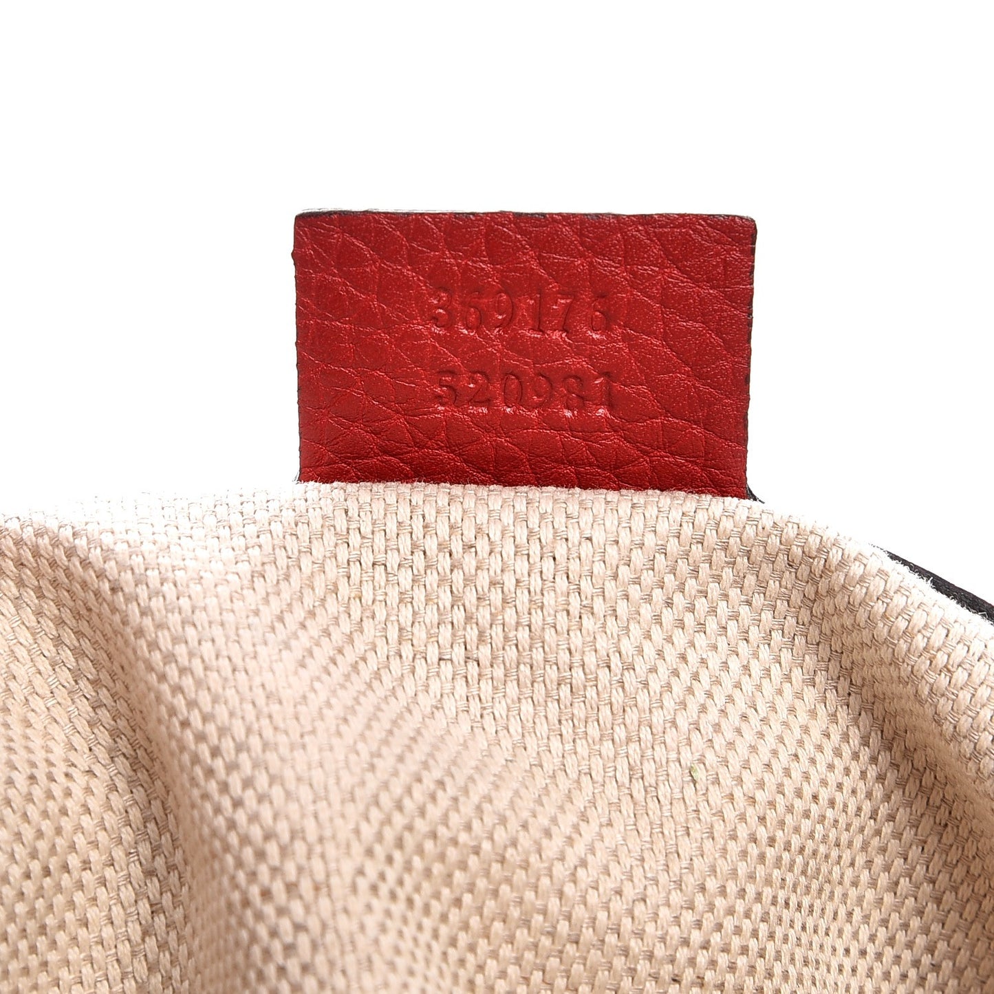 Pebbled Calfskin Small Soho Top Handle Bag Red