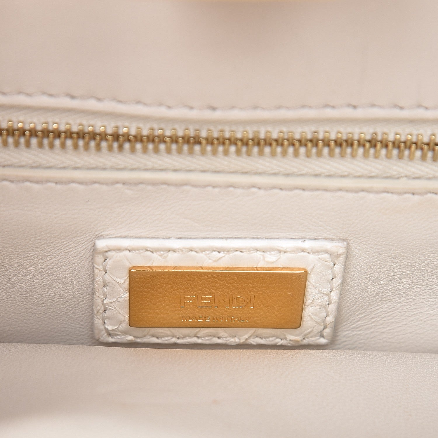 Fendi Python Mini Peekaboo Iconic Satchel White 7 of 14
