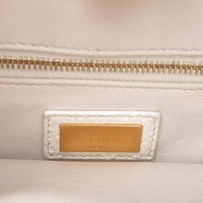 Fendi Python Mini Peekaboo Iconic Satchel White 7 of 14