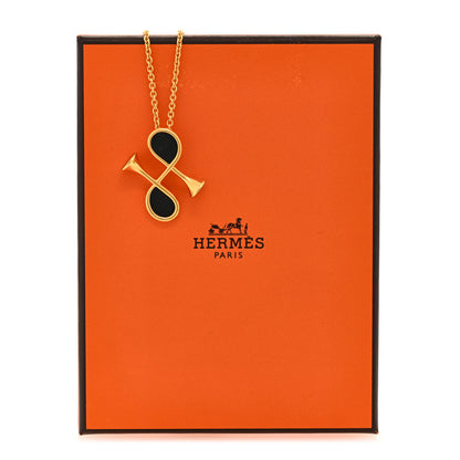 Hermes Swift Cor H Pendant Necklace Black 4 of 4