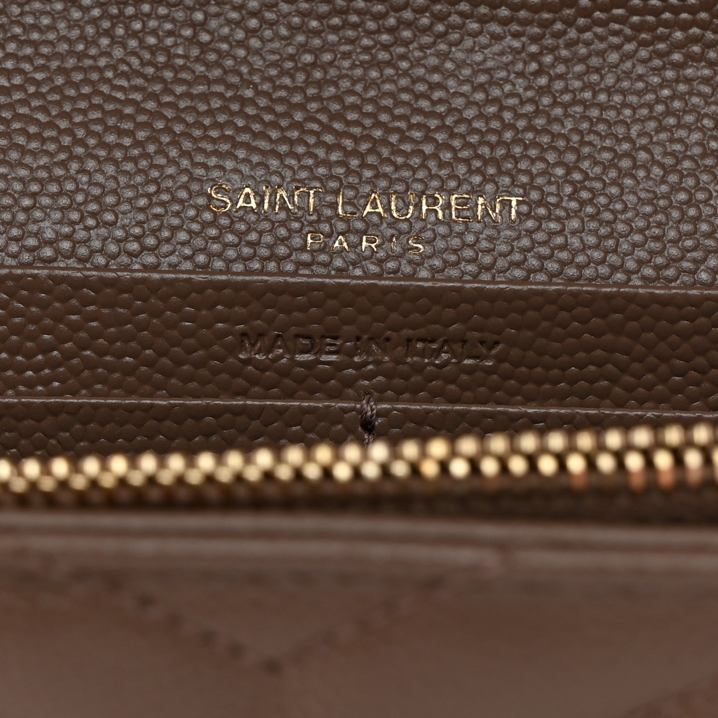 Grain De Poudre Matelasse Chevron Monogram Flap Wallet Taupe
