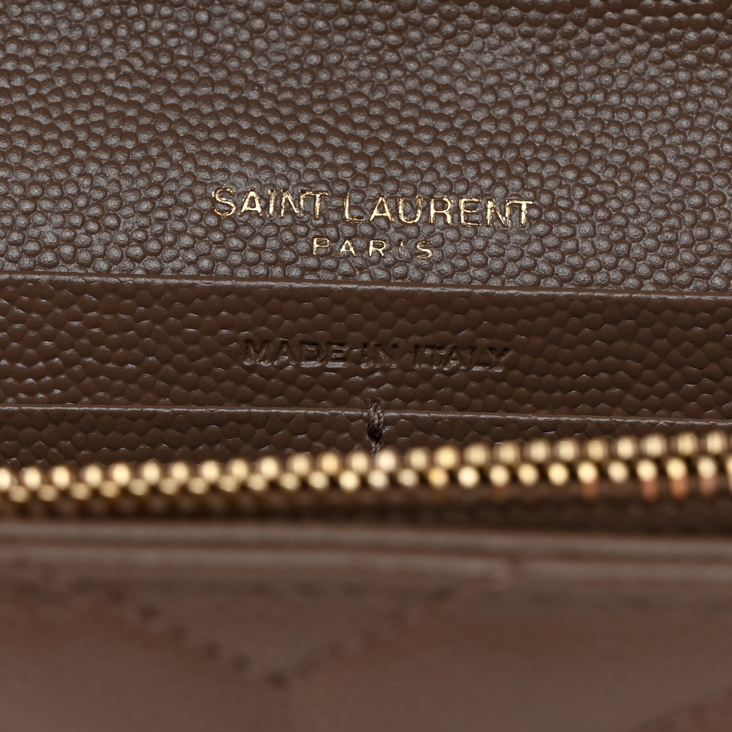 Saint Laurent Grain De Poudre Matelasse Chevron Monogram Flap Wallet Taupe 6 of 7