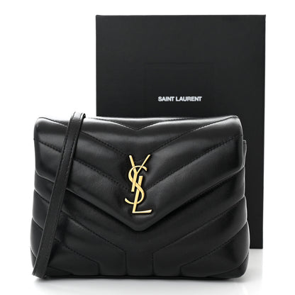 Saint Laurent Calfskin Y Quilted Monogram Toy Loulou Crossbody Bag Black 12 of 12