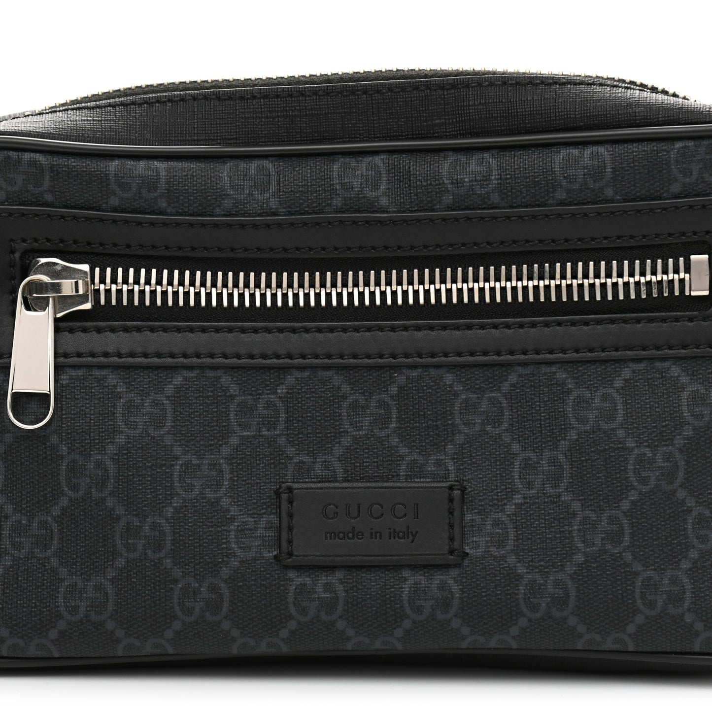 Soft GG Supreme Monogram Web Belt Bag Black Grey