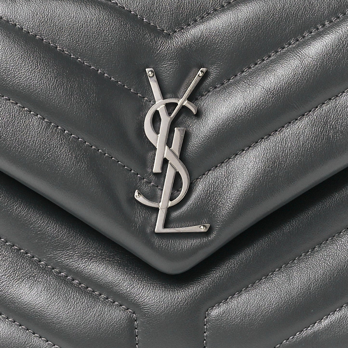 Calfskin Y Quilted Monogram Small Loulou Chain Satchel Pebble