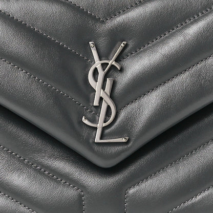 Saint Laurent Calfskin Y Quilted Monogram Small Loulou Chain Satchel Pebble 8 of 11
