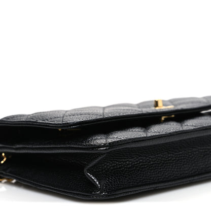 Chanel Caviar Quilted CC Turnlock Wallet On Chain WOC Black 10 of 12