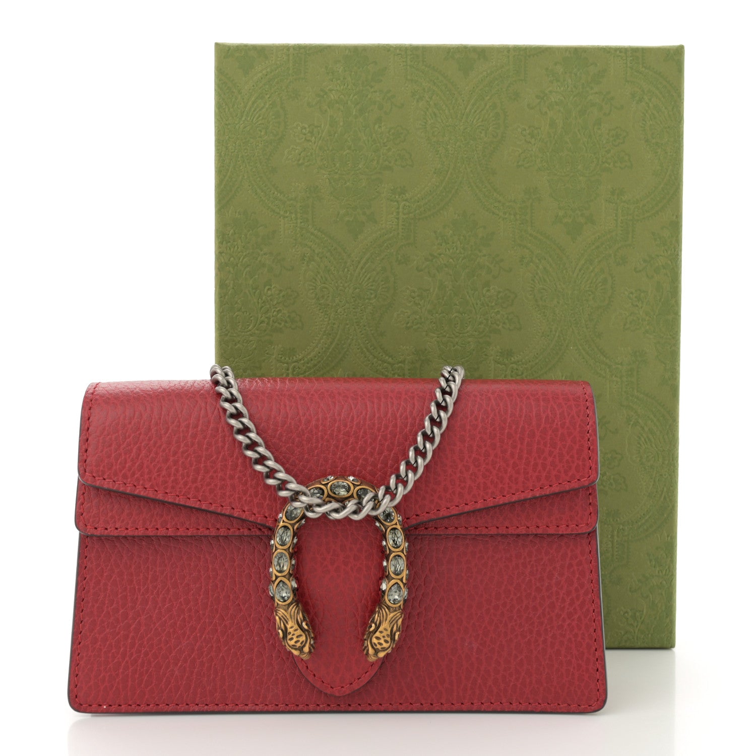 Gucci Calfskin Super Mini Dionysus Shoulder Bag Hibiscus Red 10 of 10