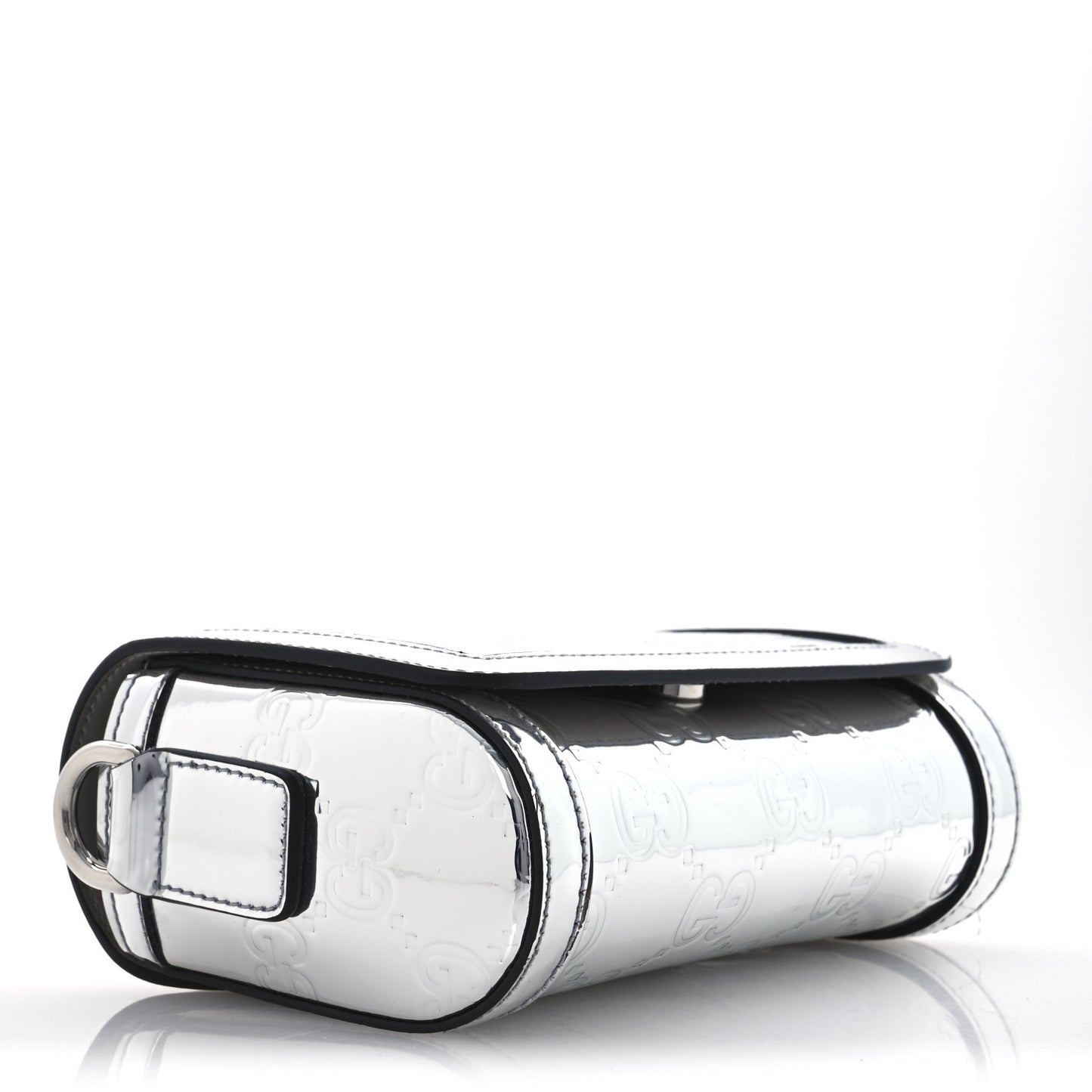 Guccissima Mirror Effect Mini Crossbody Silver Sphinx