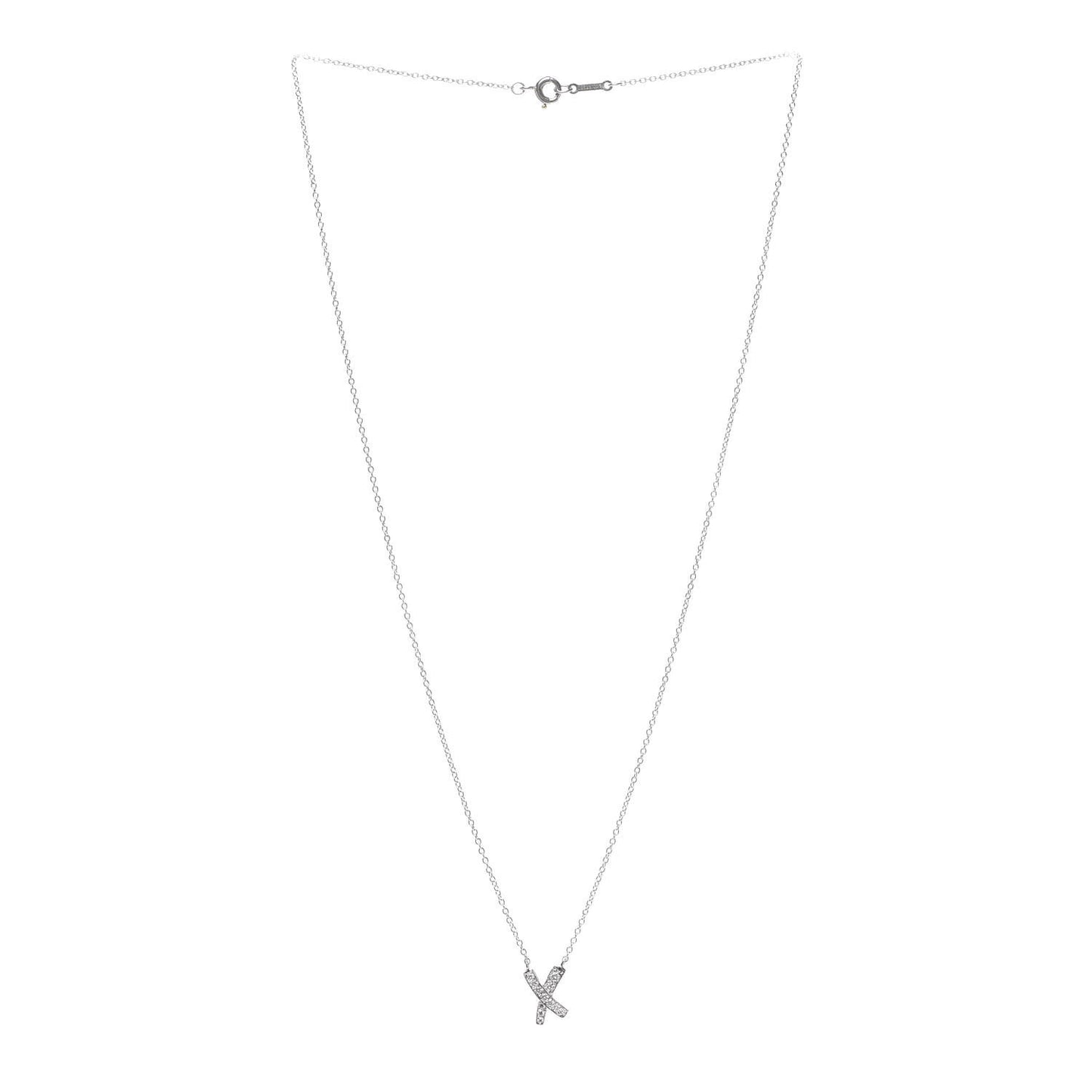 Platinum Diamond Paloma Picasso Graffiti X Pendant Necklace