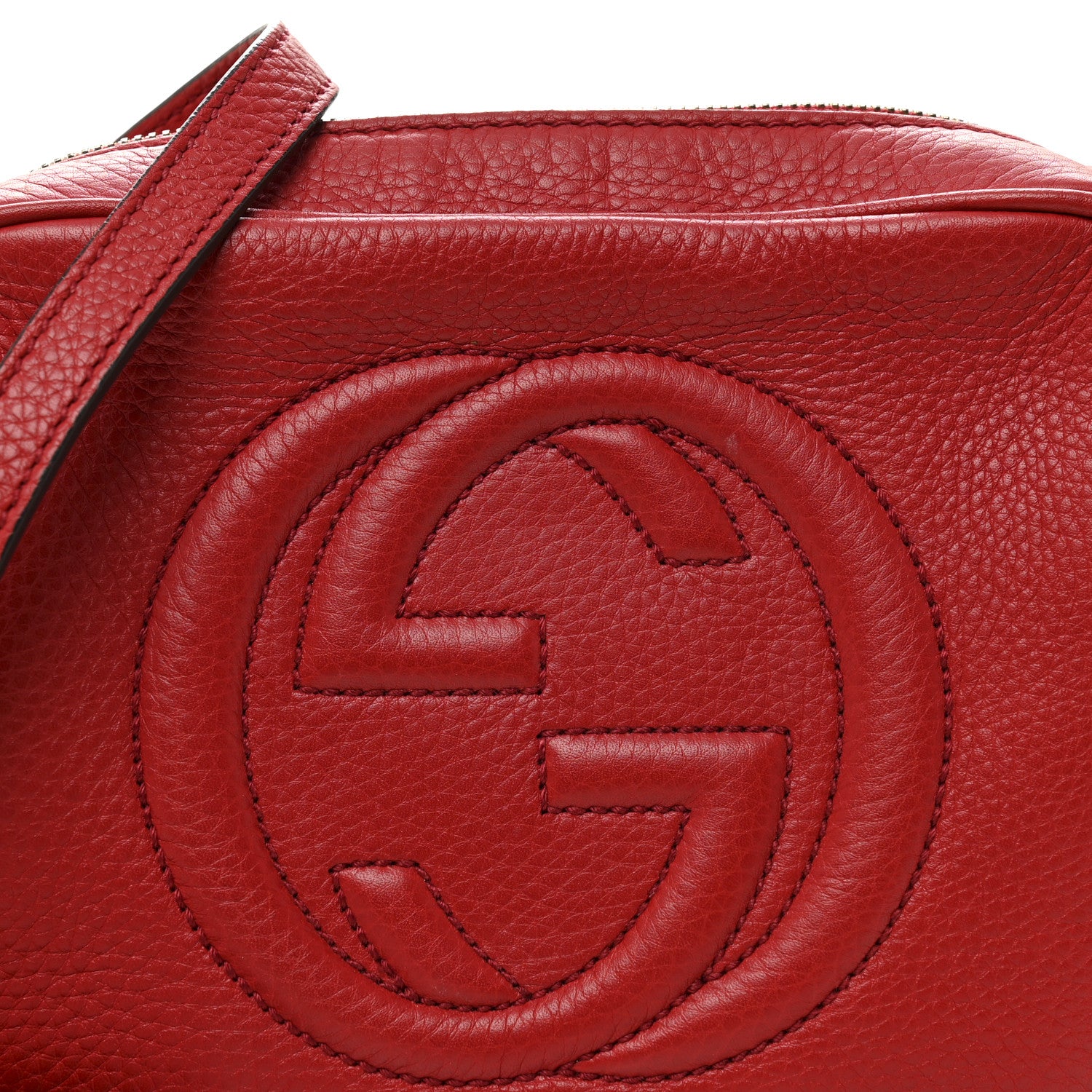 Gucci Pebbled Calfskin Small Soho Disco Bag Tabasco Red 8 of 10