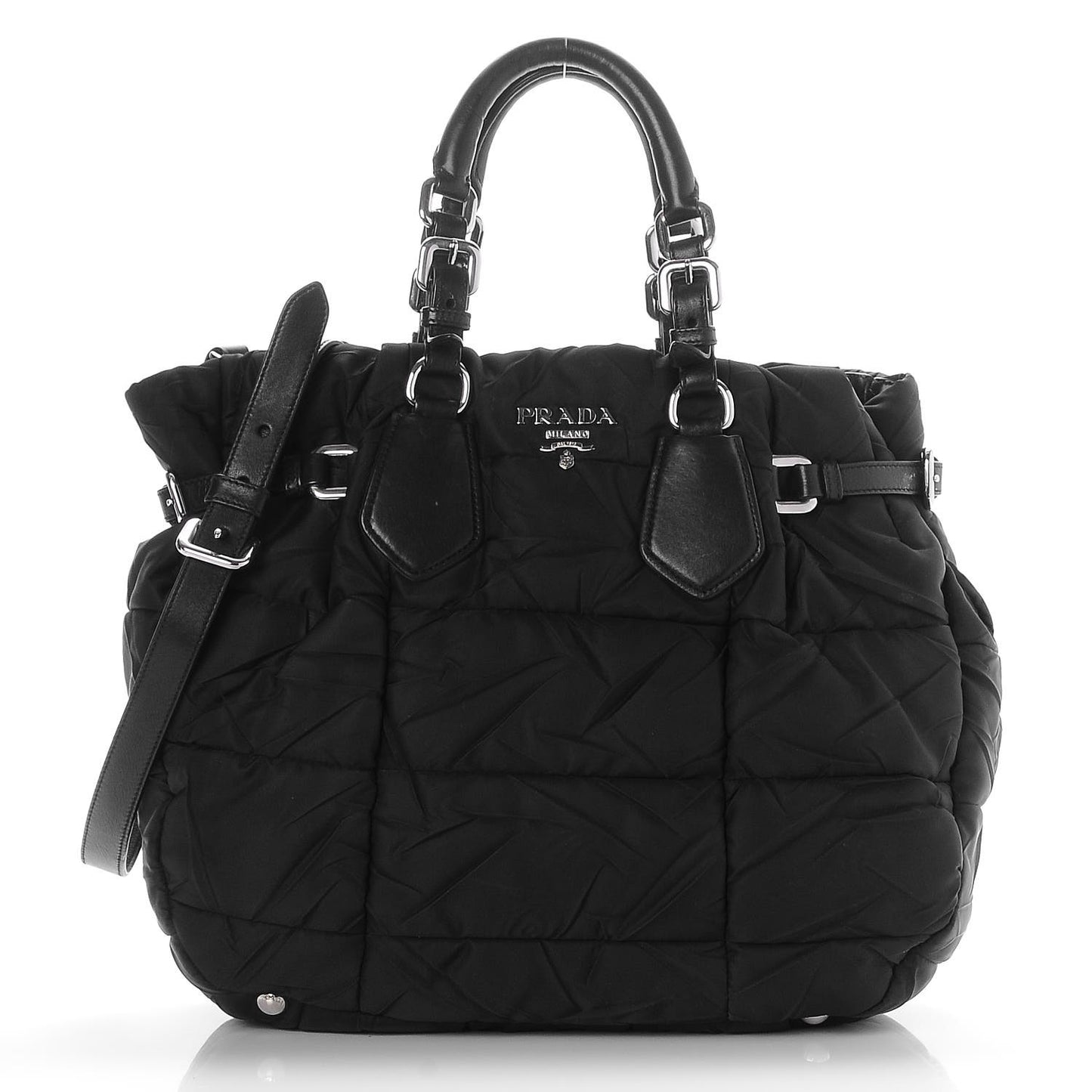 Tessuto Nylon Quilted Tote Nero Black