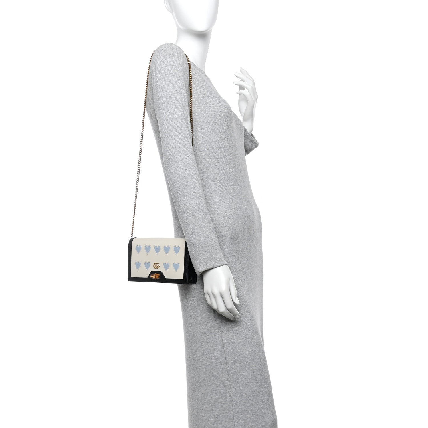 Gucci Calfskin Lovelight Mini Diana Chain Bag Mystic White