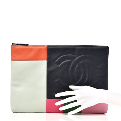 Chanel Lambskin Colorblock Cosmetic Case Multicolor 2 of 10