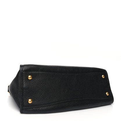 Prada Vitello Daino Shopping Satchel Black 4 of 14