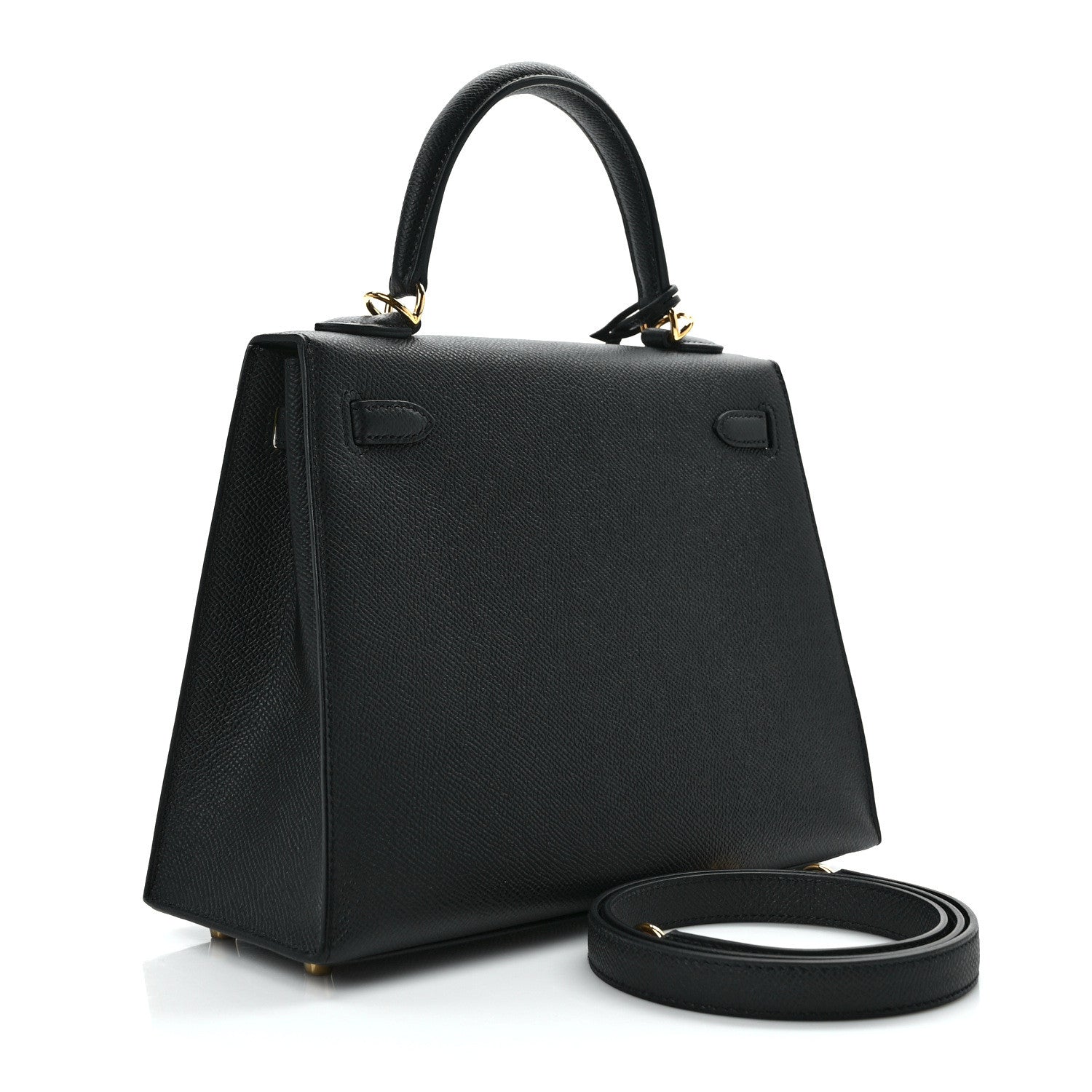 Hermes Epsom Horseshoe Kelly Sellier 25 Black Lime 3 of 11