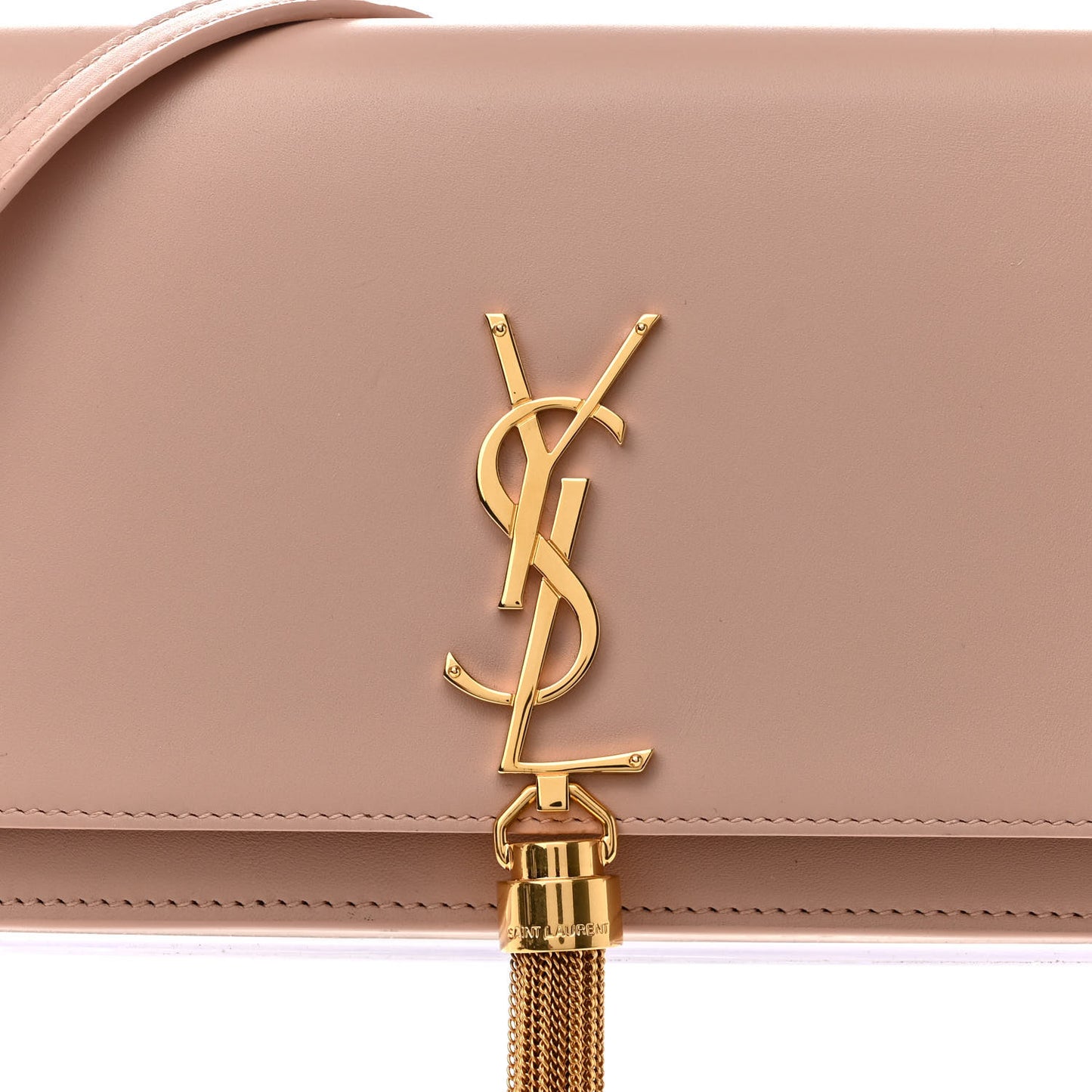 Smooth Calfskin Classic Monogram Kate Tassel Chain Wallet Pale Pink