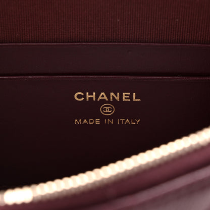Chanel Caviar Quilted Classic Clutch With Chain Dark Burgundy 6 of 11