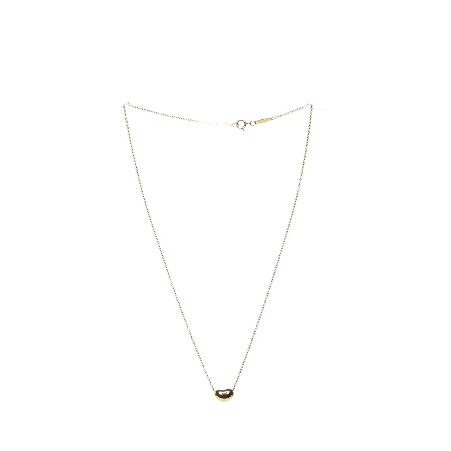 18K Yellow Gold 9mm Elsa Peretti Bean Pendant Necklace