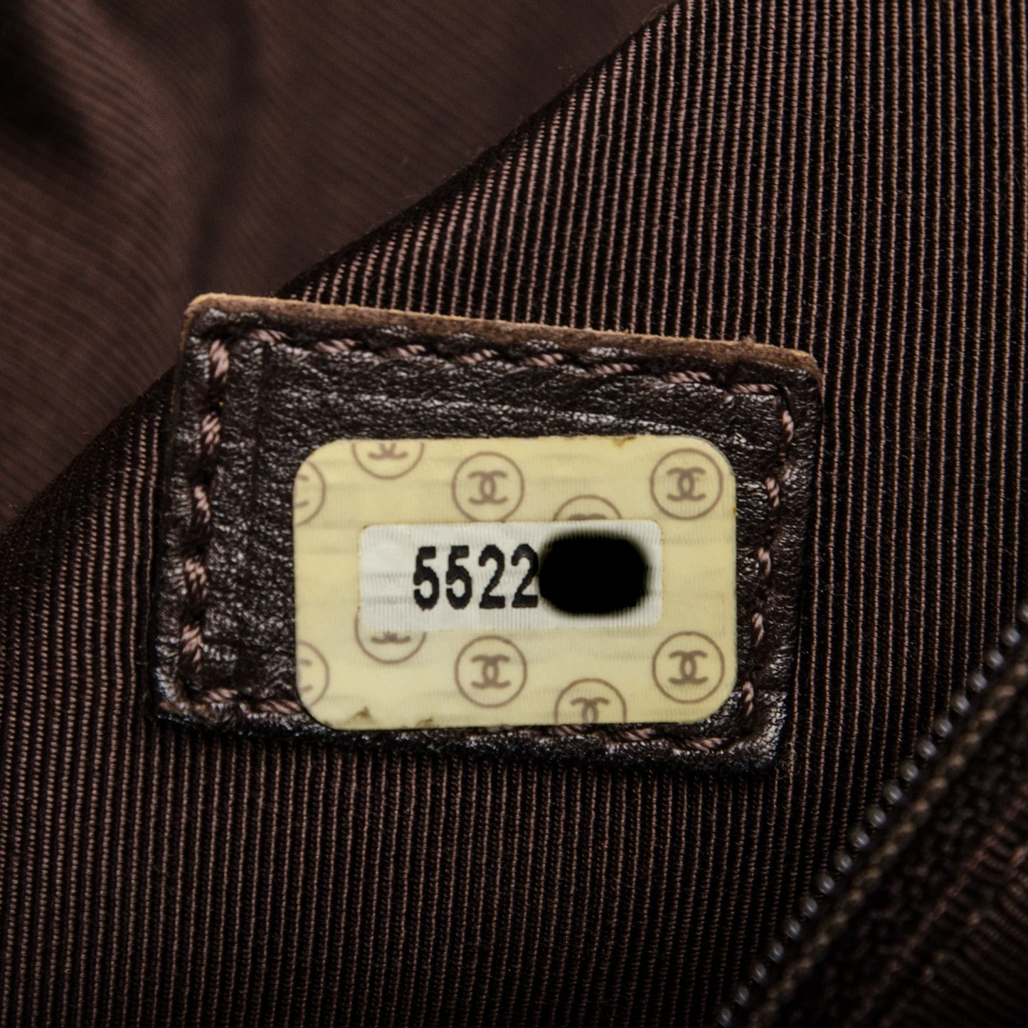 Caviar Large CC Shoulder Bag Brown