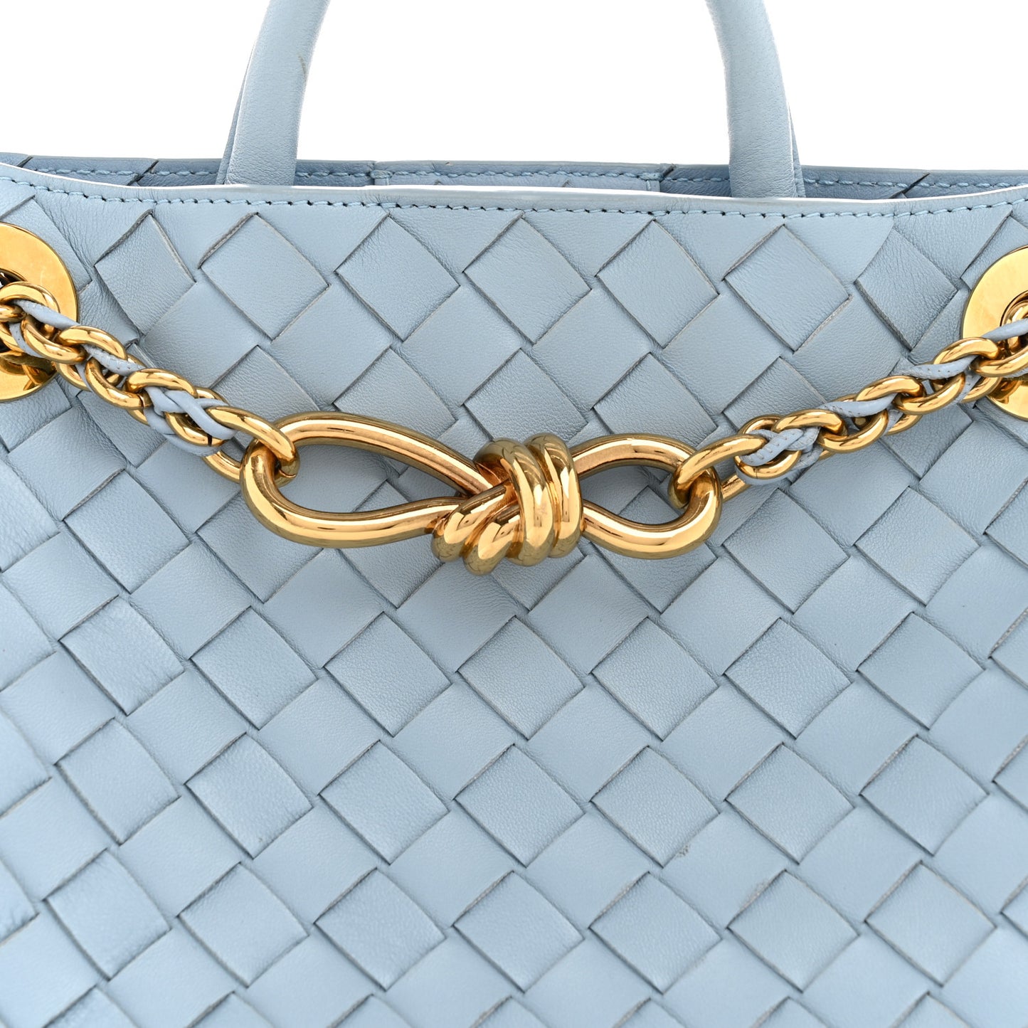 Nappa Intrecciato Small Andiamo With Chain Shoulder Bag Ice