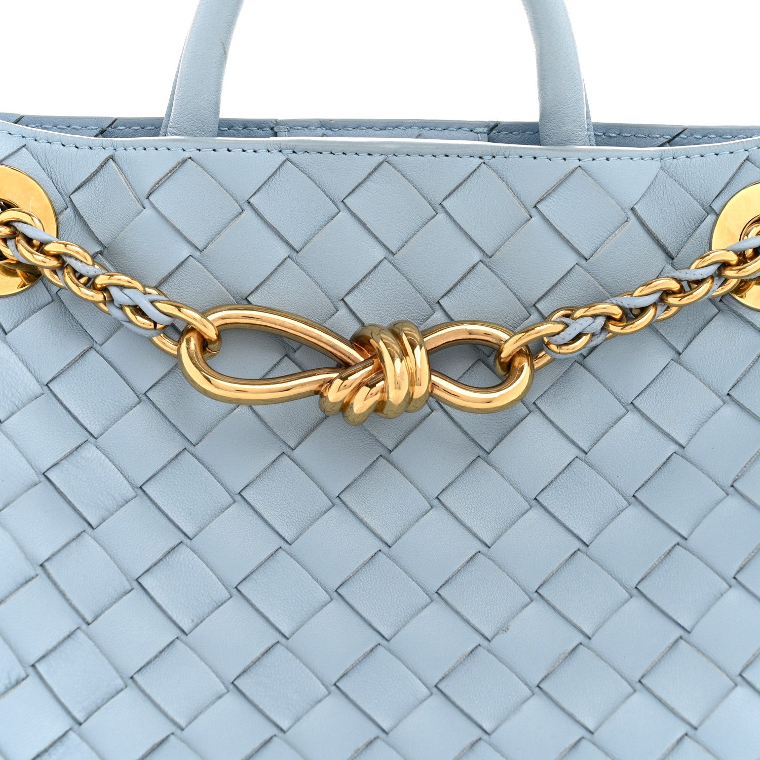 Bottega Veneta Nappa Intrecciato Small Andiamo With Chain Shoulder Bag Ice 9 of 17