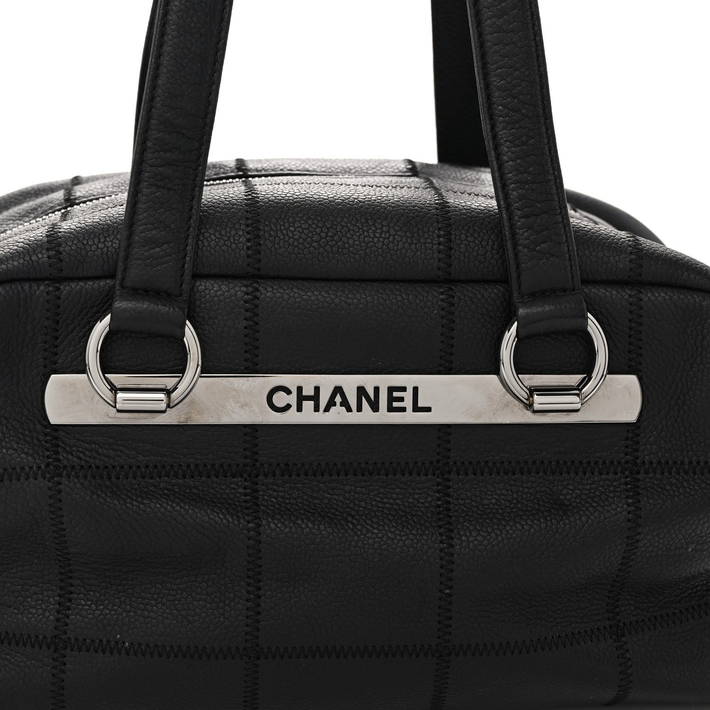 Caviar Square Stitched Bowler Black