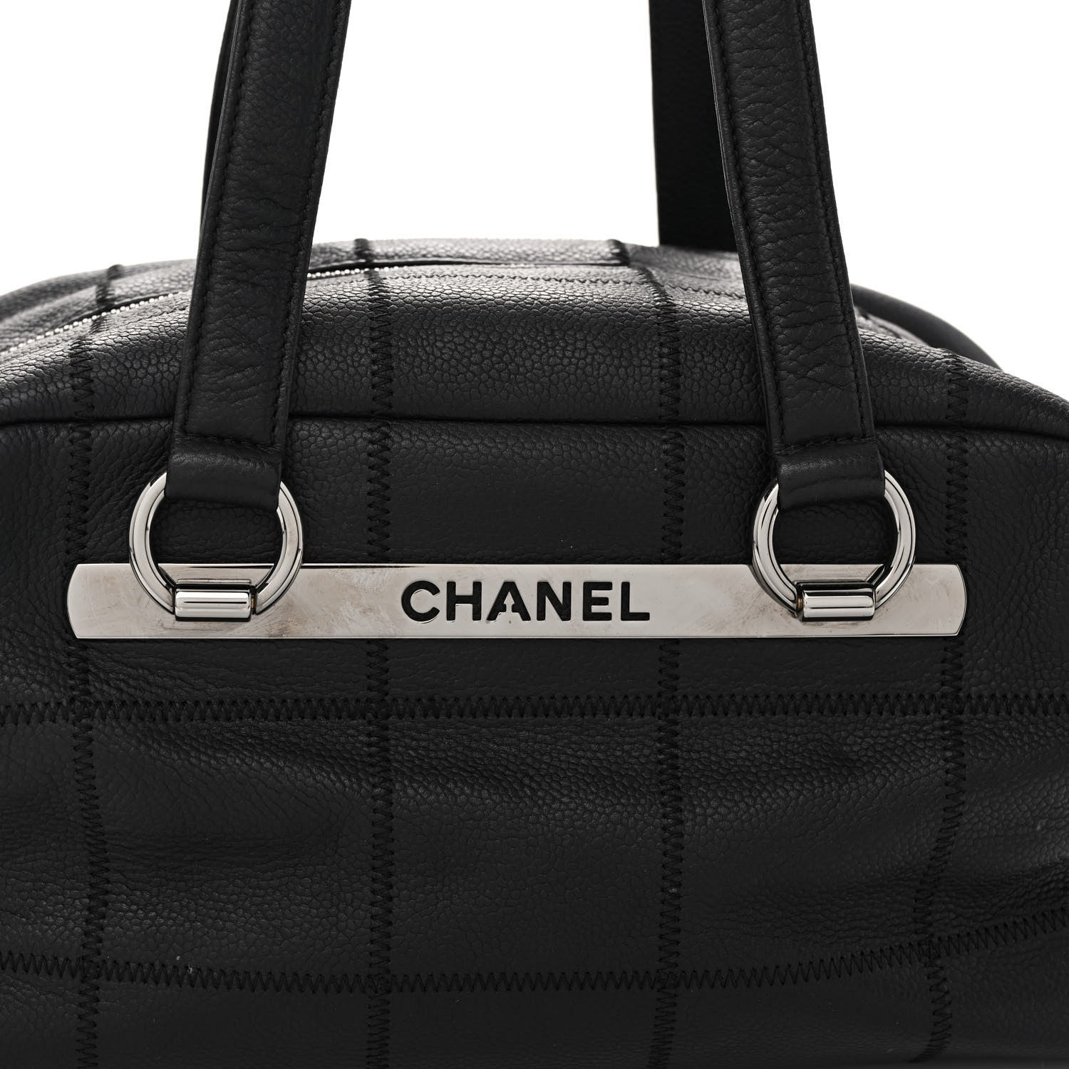 Chanel Caviar Square Stitched Bowler Black 8 of 10