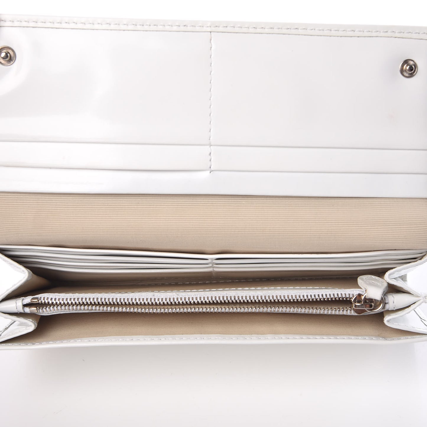 Patent Continental Wallet White