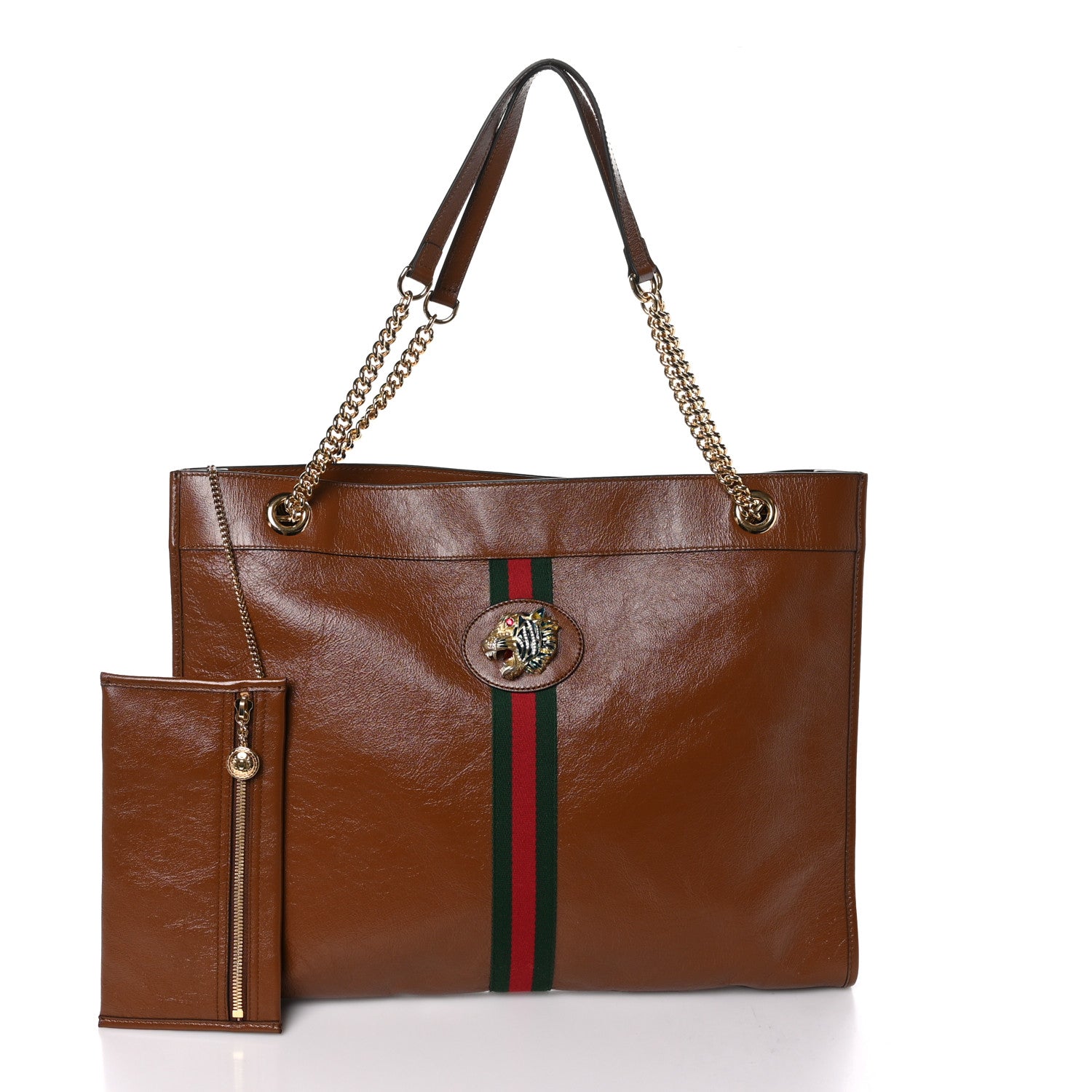 Gucci Calfskin Large Rajah Chain Tote Cuir 3 of 10