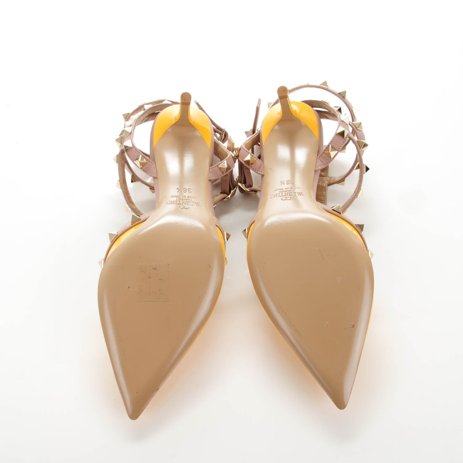Valentino Garavani Patent Nappa Rockstud Ankle Strap 65mm Pumps 36.5 Mandarin Sorbet Poudre 8 of 8