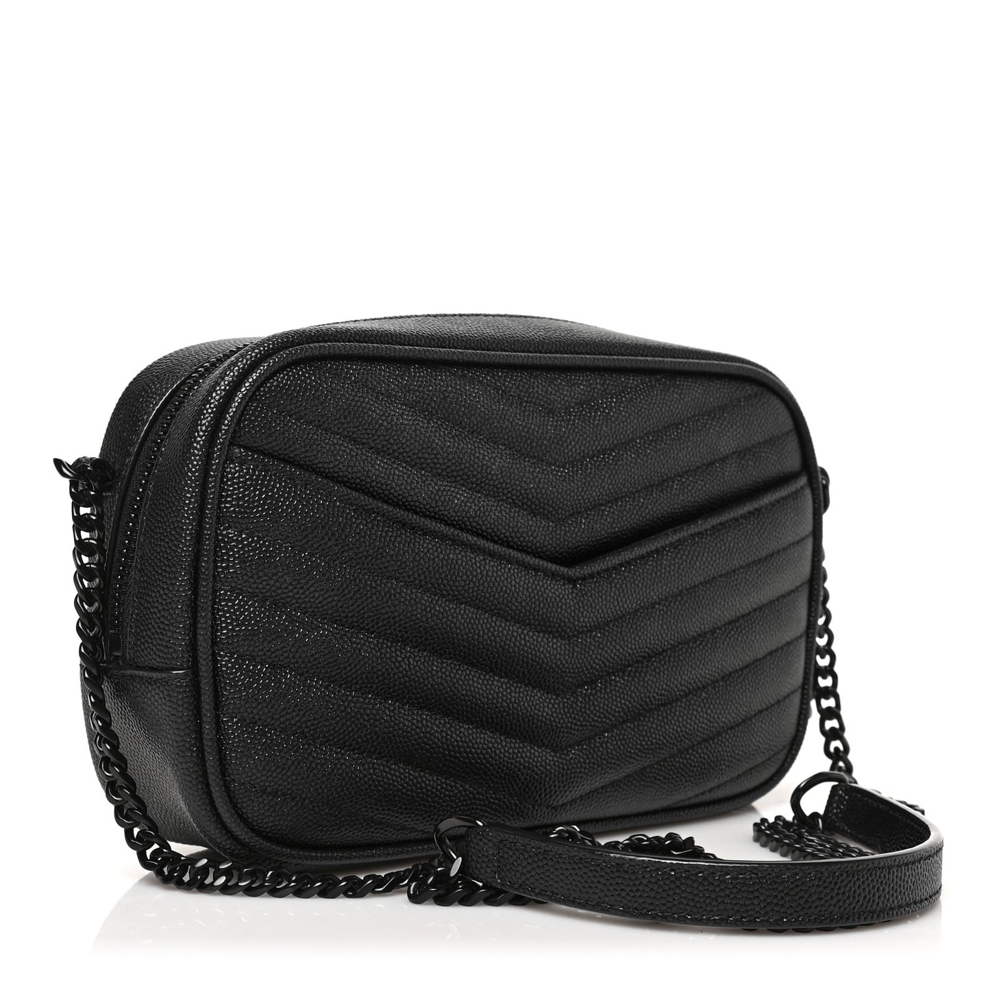 Grain De Poudre Matelasse Monochrome Monogram Mini Lou Camera Bag Black