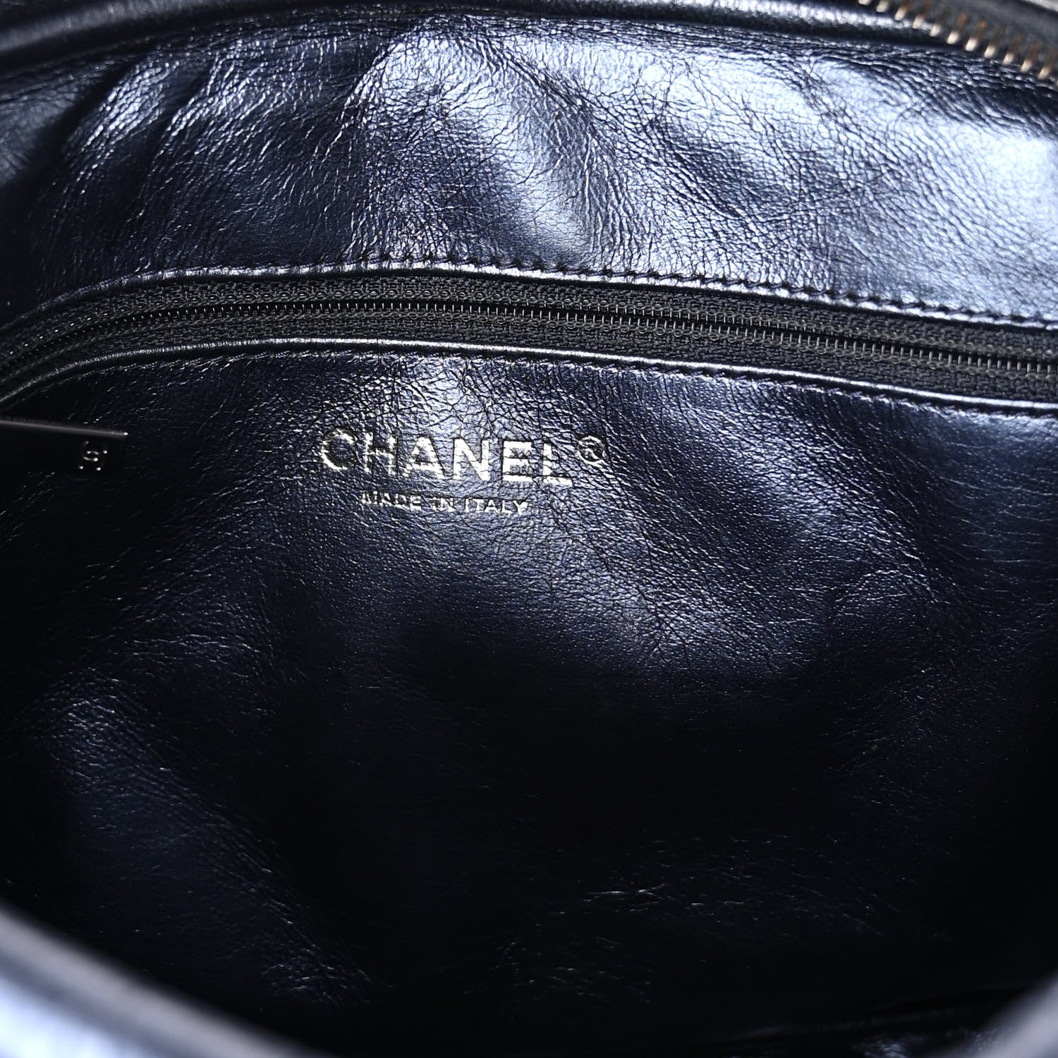 Chanel Metallic Aged Calfskin Quilted Medium Reissue Camera Case Bag Blue 7 of 11