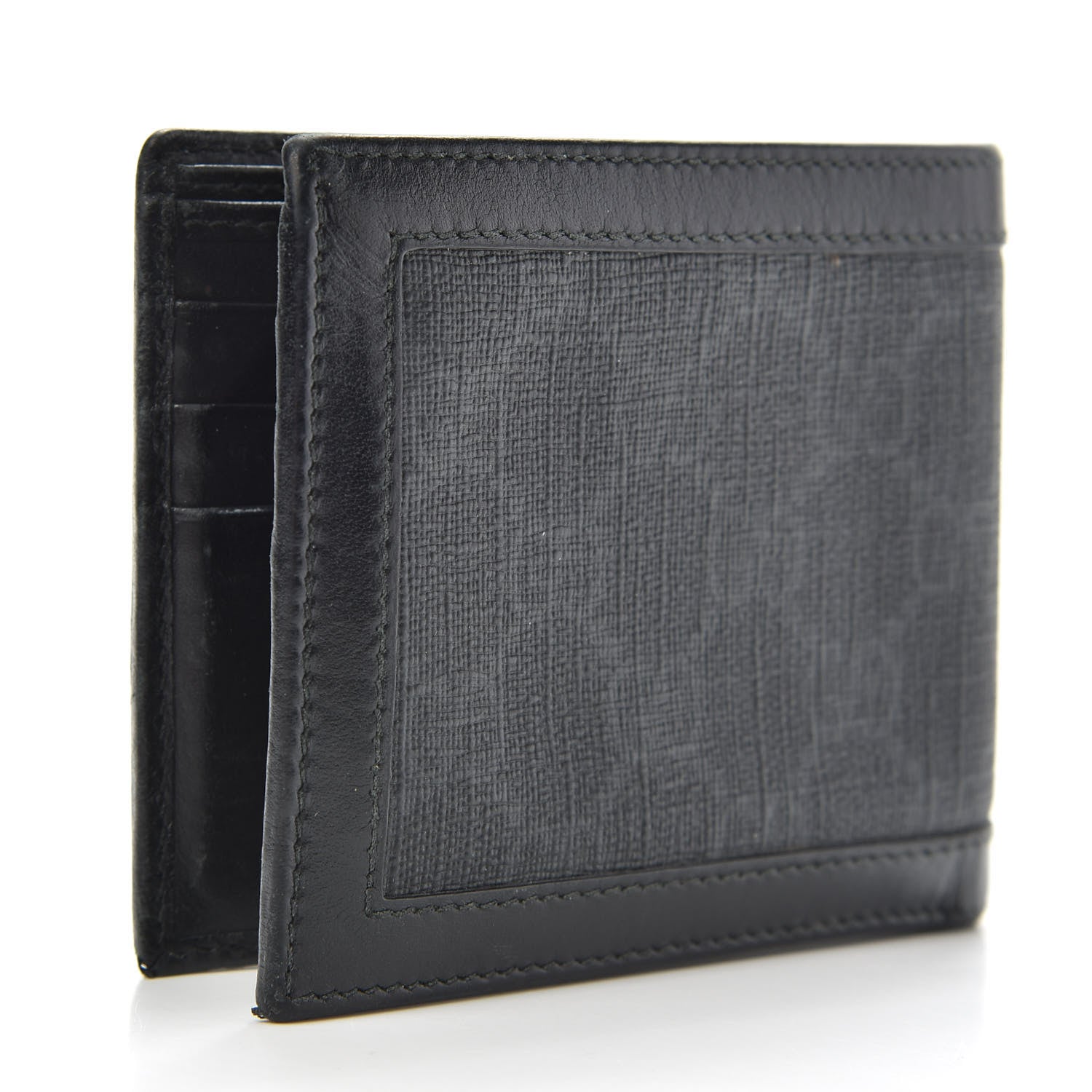 Gucci GG Supreme Monogram Bi-Fold Wallet Black Grey 3 of 10