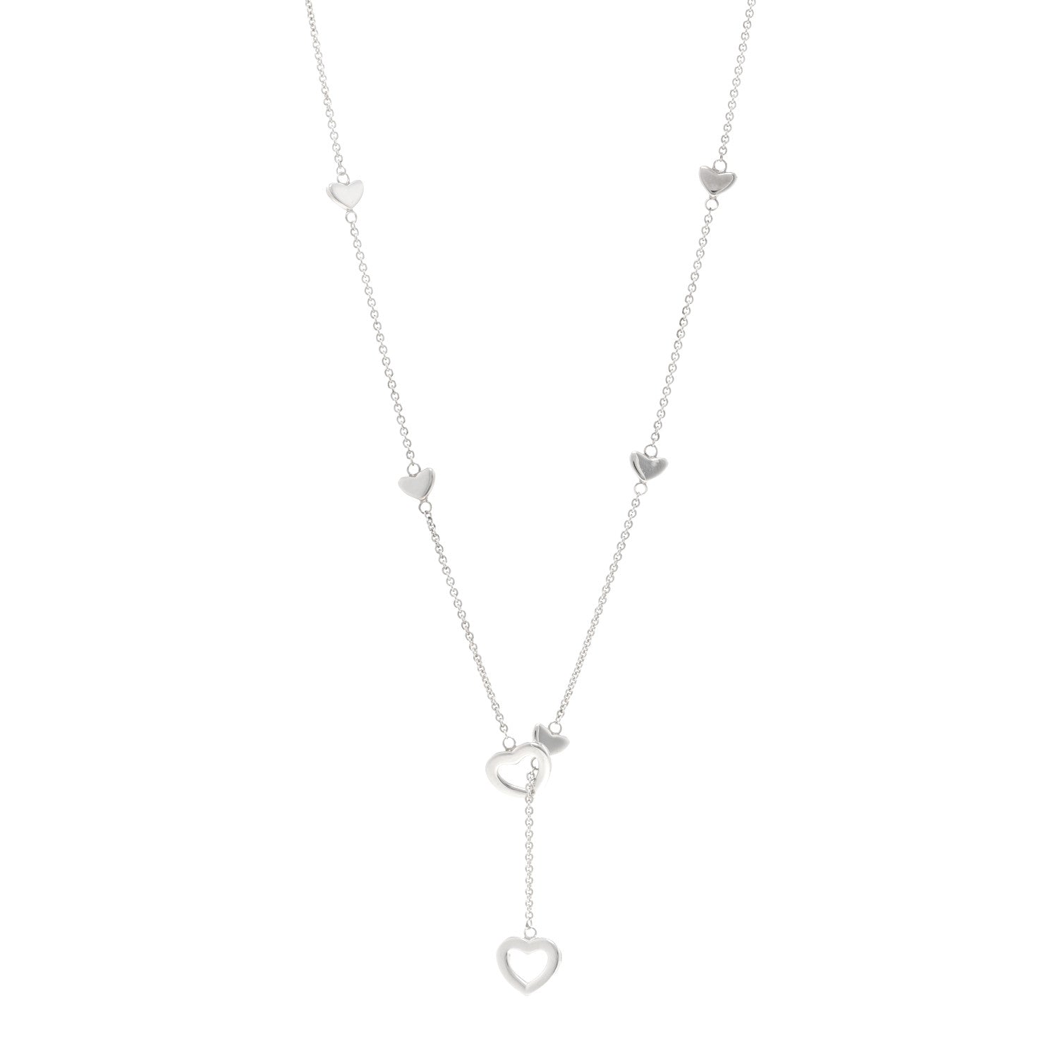 Tiffany Sterling Silver Heart Lariat Necklace 1 of 4