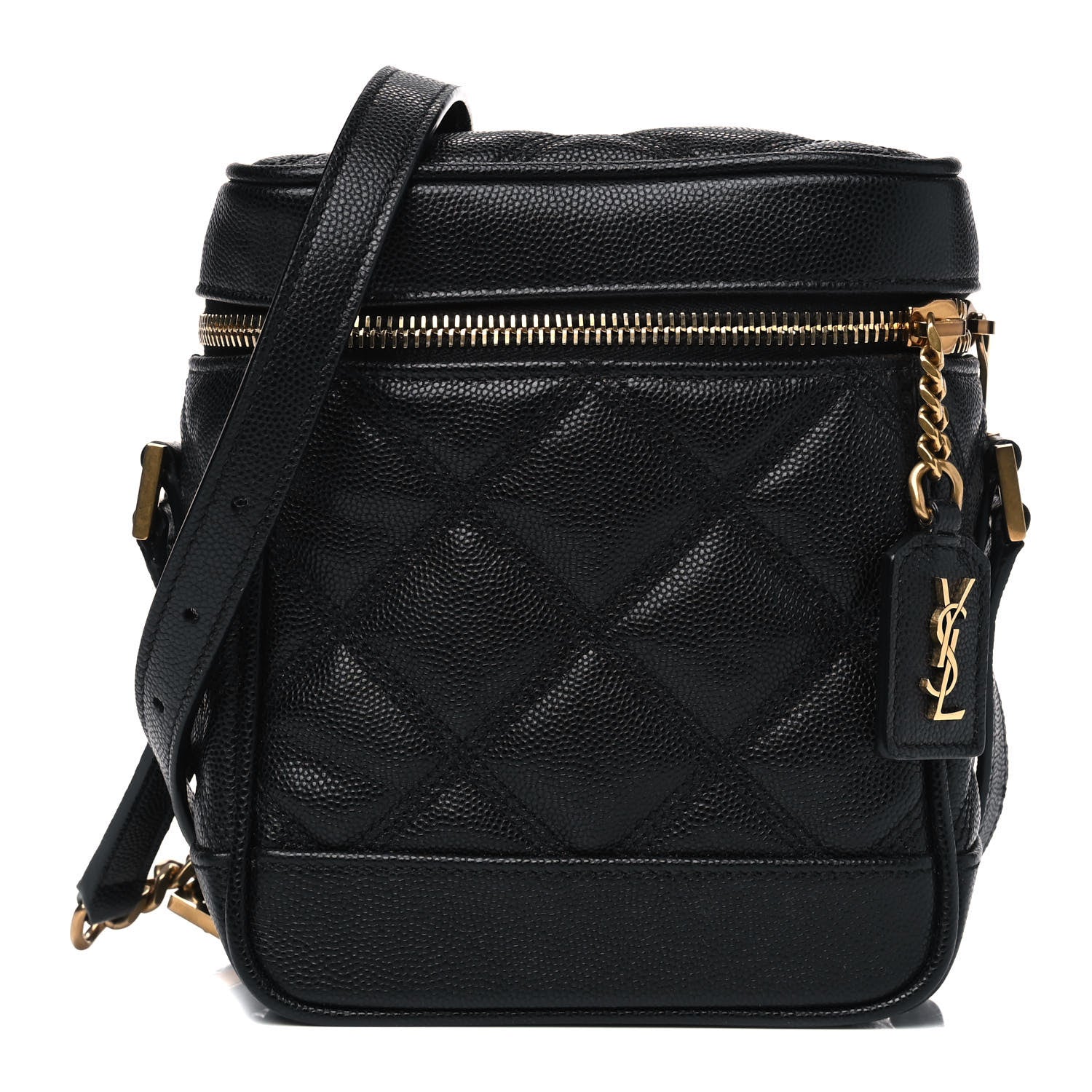 Saint Laurent Grain de Poudre Quilted 80's Vanity Bag Black 1 of 4