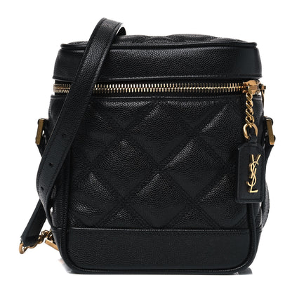 Saint Laurent Grain de Poudre Quilted 80's Vanity Bag Black 1 of 4
