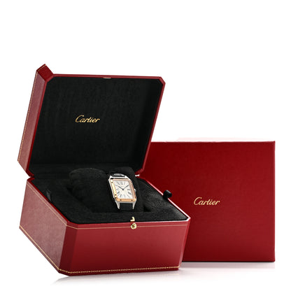 Cartier Stainless Steel 18K Pink Gold Alligator 31.4mm Santos Dumont Quartz Watch 5 of 5