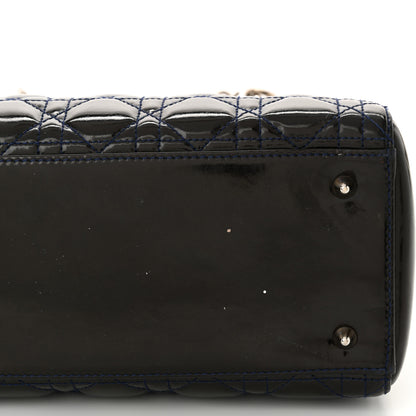 Christian Dior Patent Cannage Medium Lady Dior Navy Blue 15 of 18