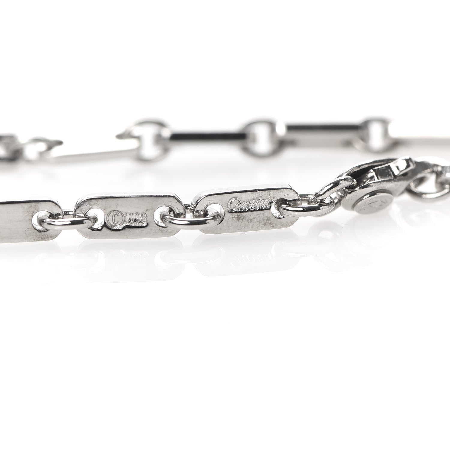 Cartier 18K White Gold 3.5mm Fidelity Link Bracelet 5 of 7