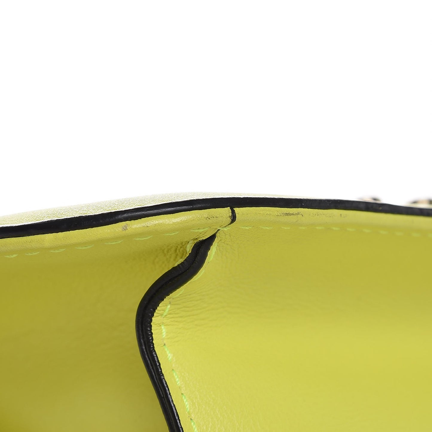 Vitello Large Glam Lock Rockstud Flap Yellow Fluo
