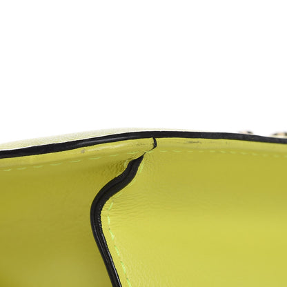 Valentino Garavani Vitello Large Glam Lock Rockstud Flap Yellow Fluo 9 of 17