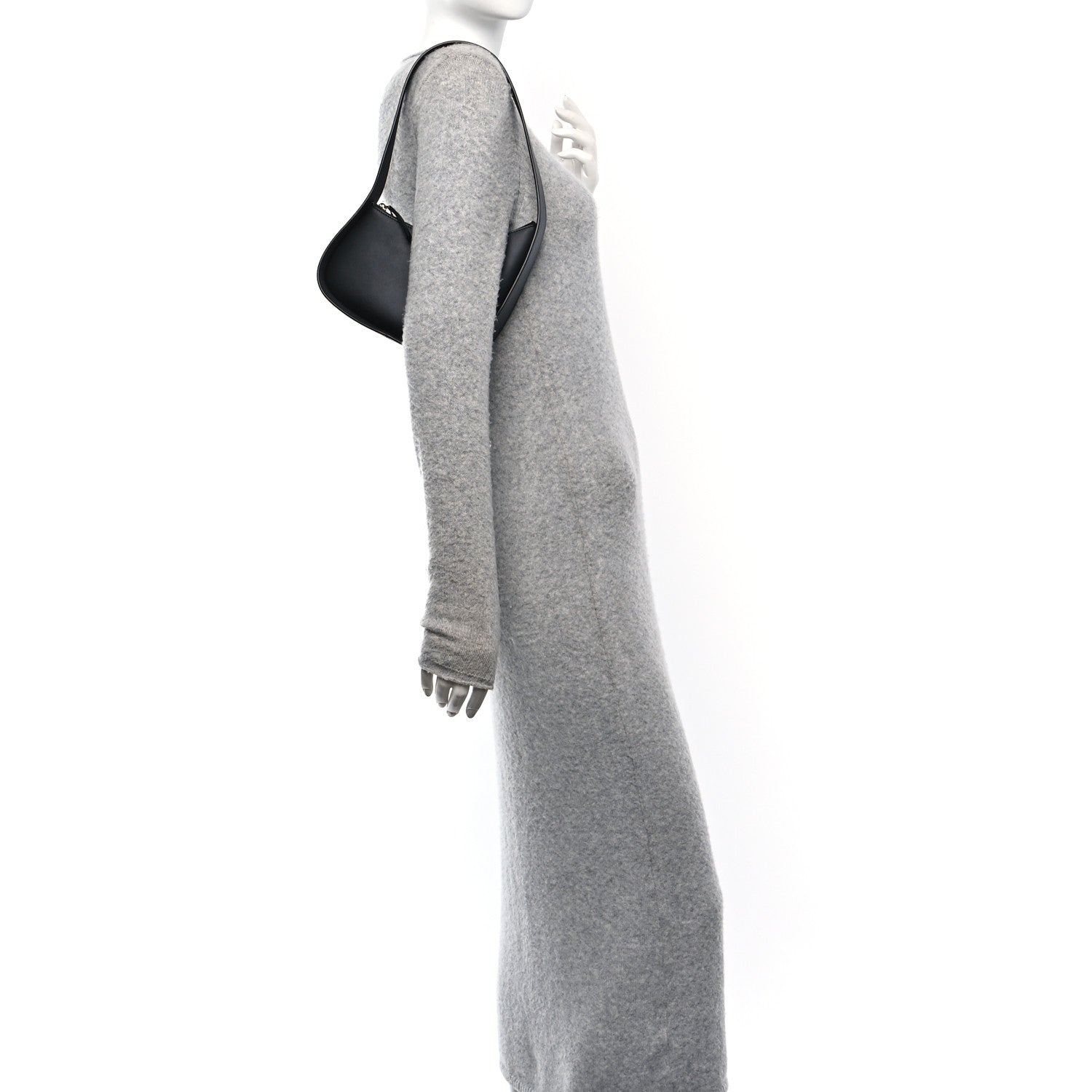 The Row Smooth Calfskin Half Moon Shoulder Bag Black 2 of 9