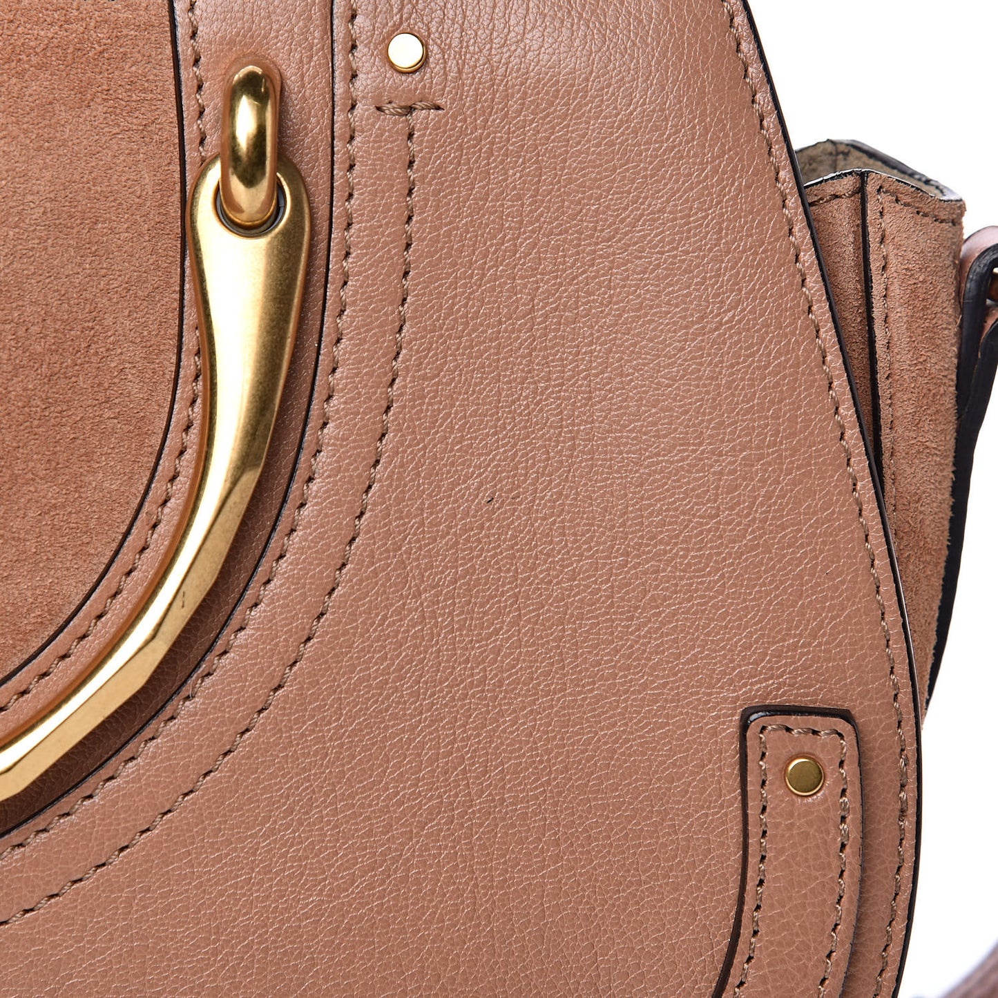 Calfskin Suede Medium Pixie Shoulder Bag Nougat
