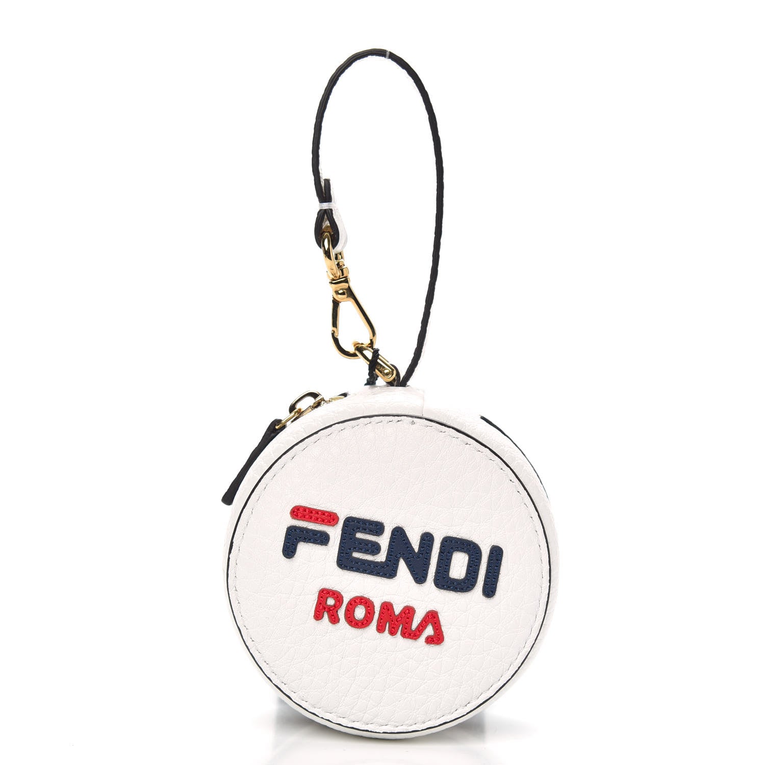 Fendi X FILA Calfskin Mania Backpack Help Bag Charm White Blueberry Multicolor 4 of 10